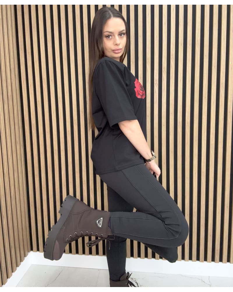 Legginsy z lamówką La Milla czarne — zdjęcie 1 z 7