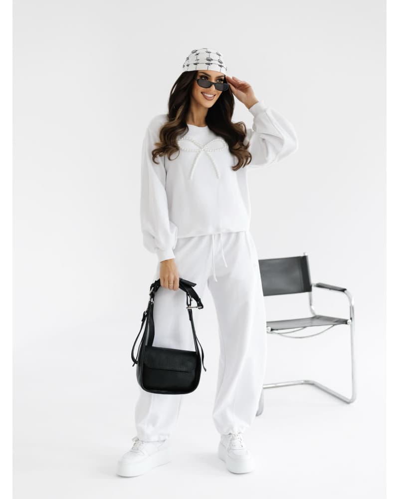 Spodnie dresowe ze stoperami By o la la...! białe — zdjęcie 1 z 1