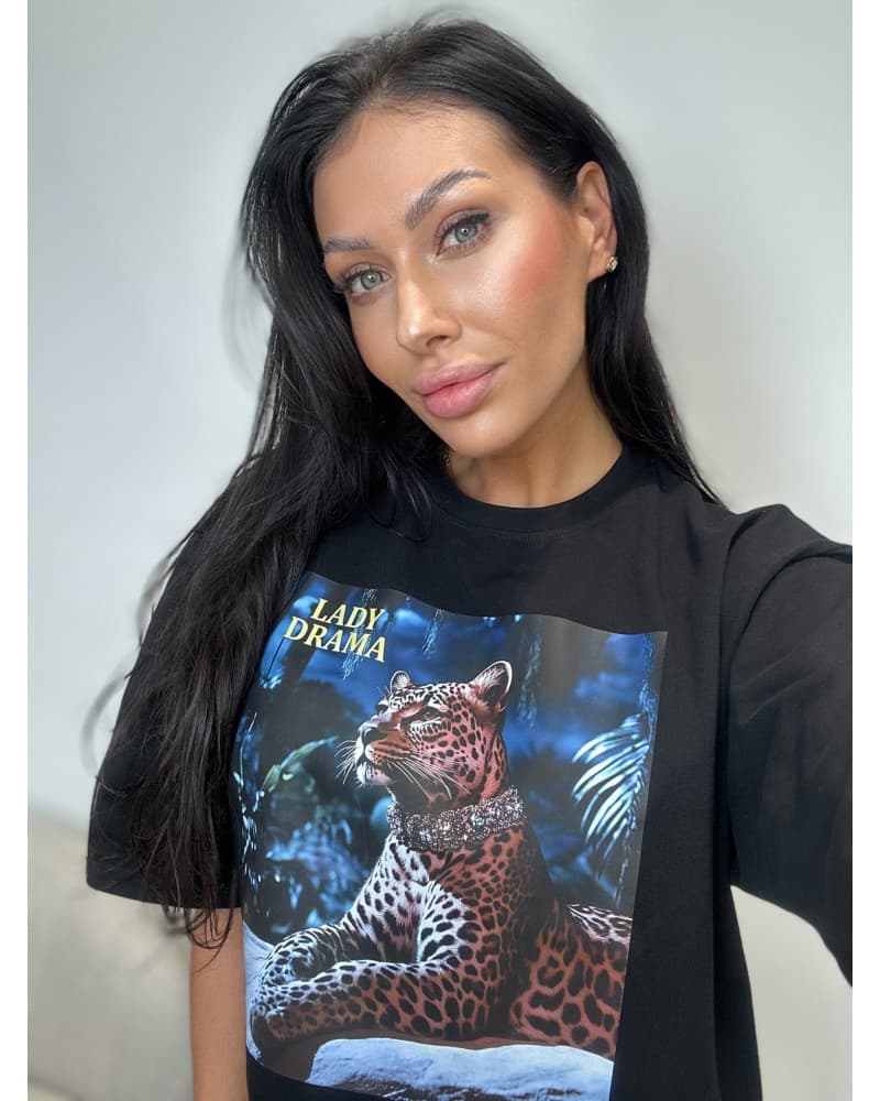 T-shirt gepard Lady Drama czarny — zdjęcie 1 z 3