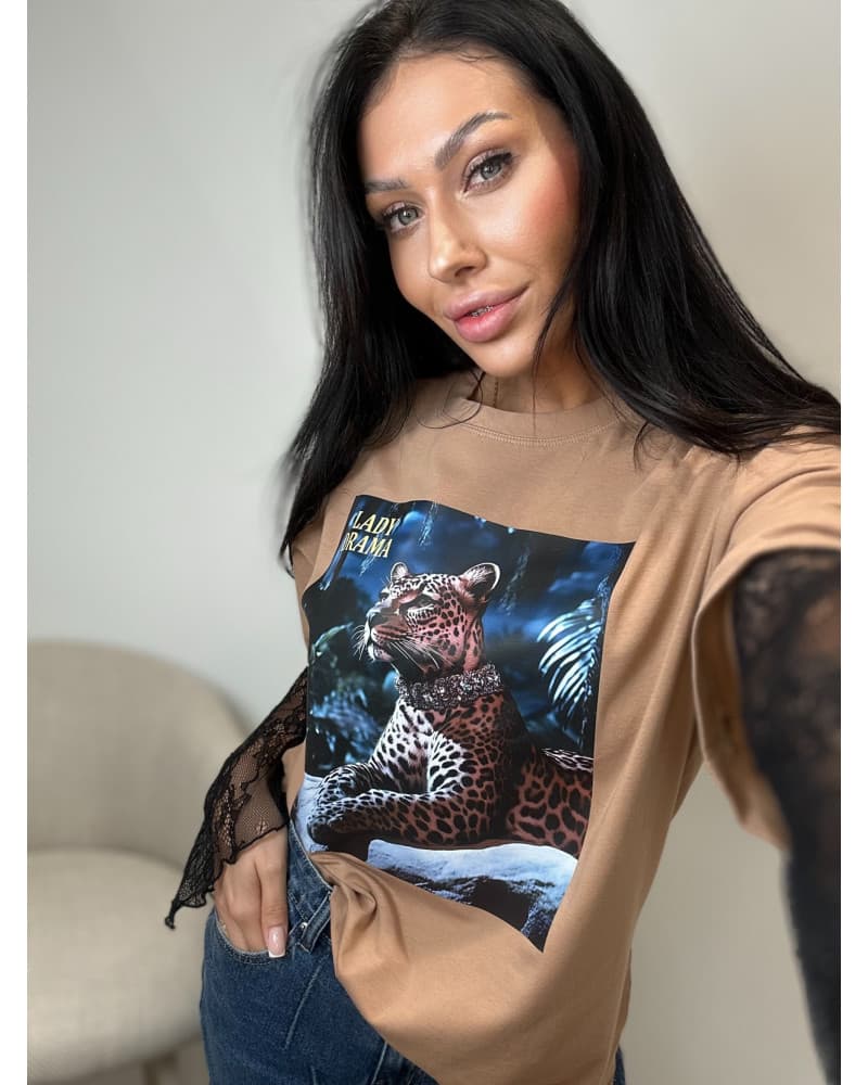 T-shirt gepard Lady Drama camel — zdjęcie 1 z 2