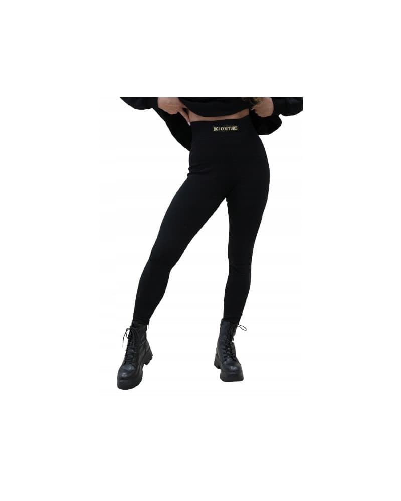 Legginsy Prążkowane Brandenburg czarne — zdjęcie 1 z 3