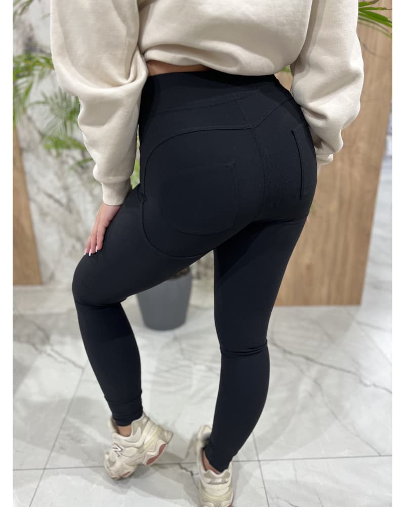 Legginsy prążkowane push-up By o la la...! czarne — zdjęcie 1 z 1