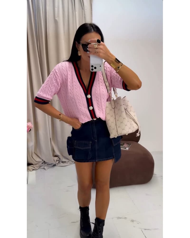 Sweter z guzikami La Milla różowy — zdjęcie 1 z 1